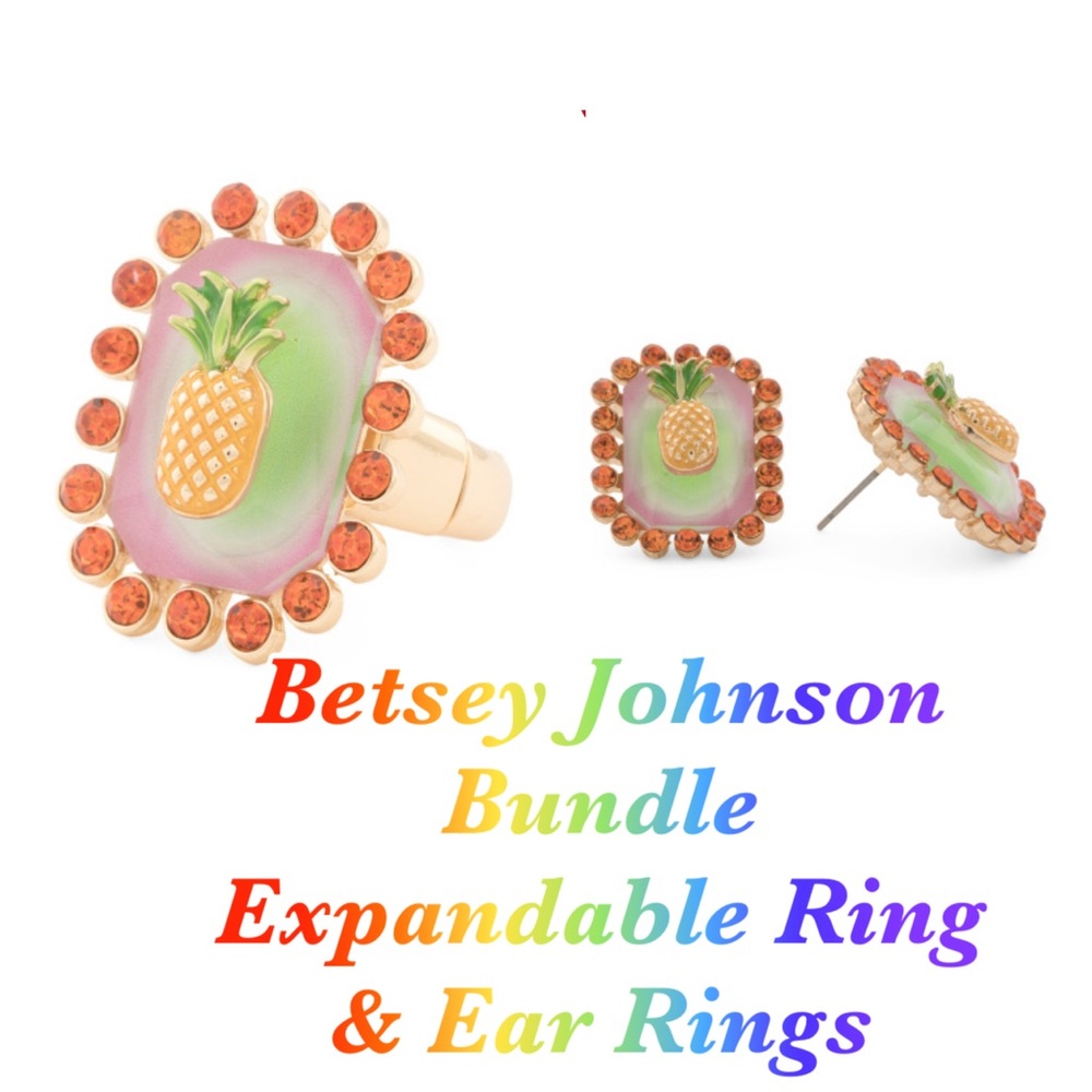 Betsey Johnson Colorful Pineapple Jewelry Set. NEW